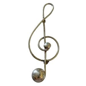 Vtg Lang Sterling Silver Treble Cleft Pin Brooch 5.97g